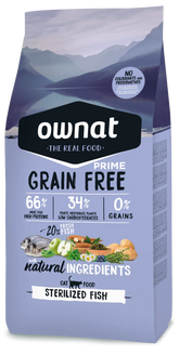 Ownat Grain Free Prime Aliment Sec pour Chat Sterilized Poisson 3 Kg